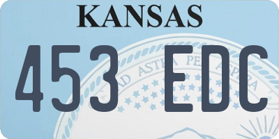 KS license plate 453EDC