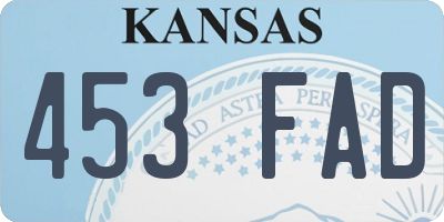 KS license plate 453FAD