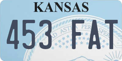 KS license plate 453FAT