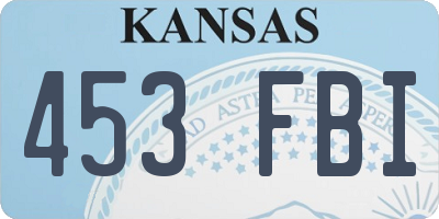 KS license plate 453FBI