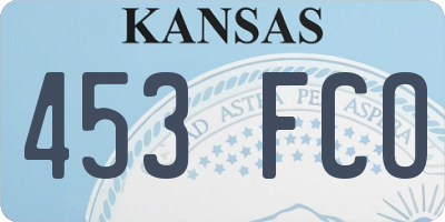 KS license plate 453FCO