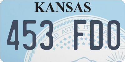 KS license plate 453FDO