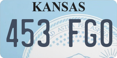 KS license plate 453FGO