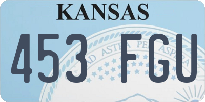 KS license plate 453FGU