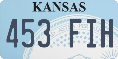 KS license plate 453FIH