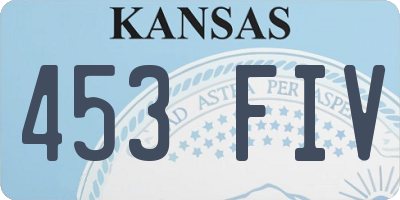 KS license plate 453FIV