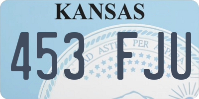 KS license plate 453FJU