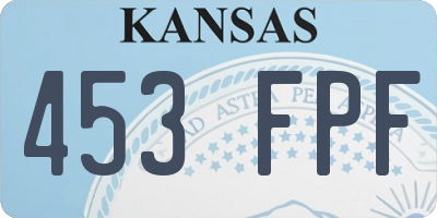 KS license plate 453FPF