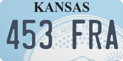 KS license plate 453FRA