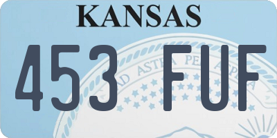 KS license plate 453FUF
