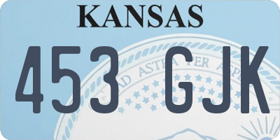 KS license plate 453GJK