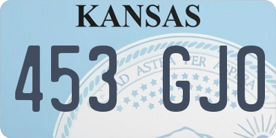 KS license plate 453GJO