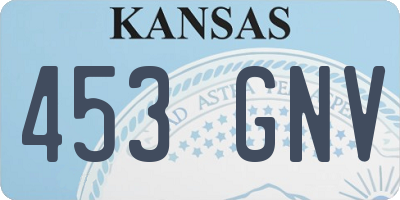 KS license plate 453GNV