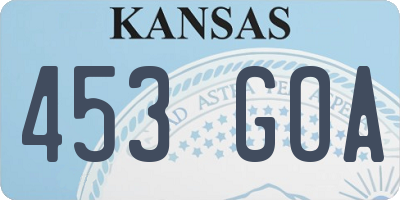 KS license plate 453GOA