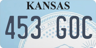 KS license plate 453GOC