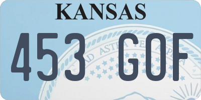 KS license plate 453GOF