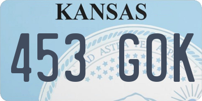 KS license plate 453GOK