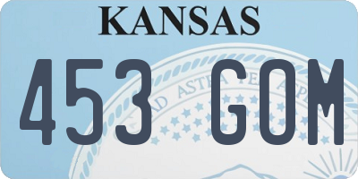 KS license plate 453GOM