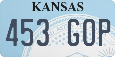 KS license plate 453GOP