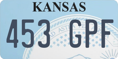 KS license plate 453GPF