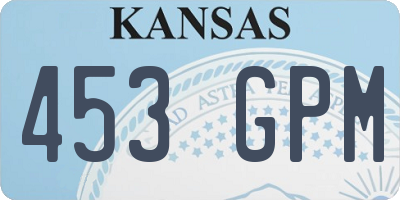 KS license plate 453GPM