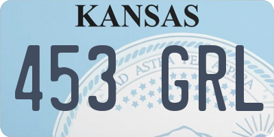 KS license plate 453GRL