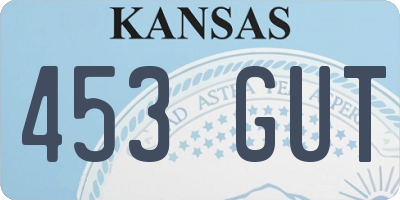 KS license plate 453GUT