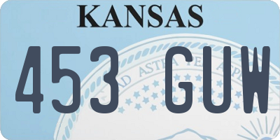 KS license plate 453GUW