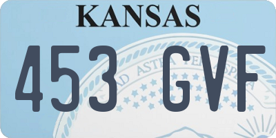 KS license plate 453GVF