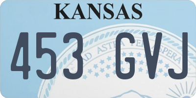 KS license plate 453GVJ