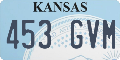 KS license plate 453GVM