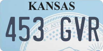 KS license plate 453GVR
