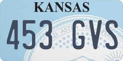 KS license plate 453GVS