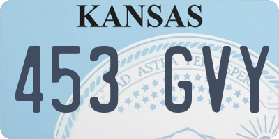 KS license plate 453GVY