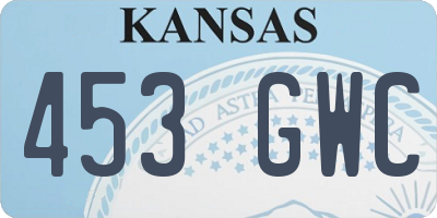 KS license plate 453GWC
