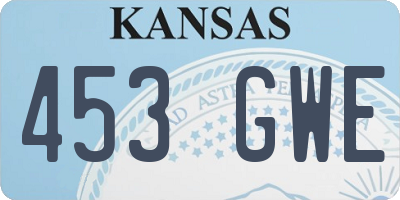 KS license plate 453GWE