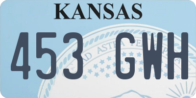 KS license plate 453GWH