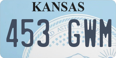 KS license plate 453GWM