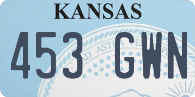 KS license plate 453GWN