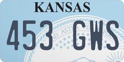 KS license plate 453GWS