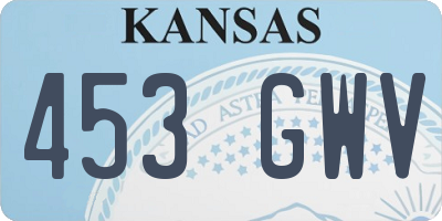 KS license plate 453GWV