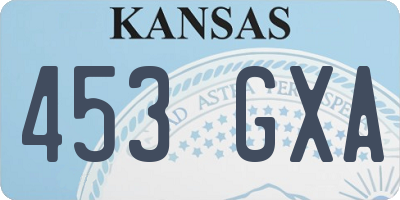 KS license plate 453GXA