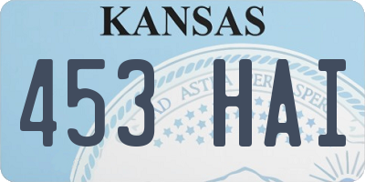 KS license plate 453HAI