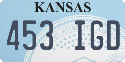 KS license plate 453IGD