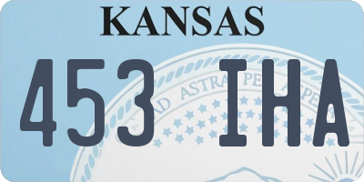 KS license plate 453IHA