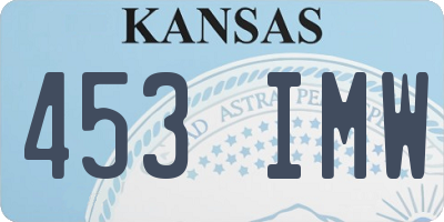 KS license plate 453IMW