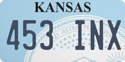 KS license plate 453INX
