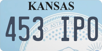 KS license plate 453IPO