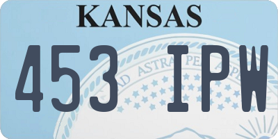 KS license plate 453IPW