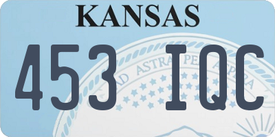 KS license plate 453IQC